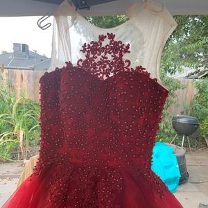 Burgundy ball gown